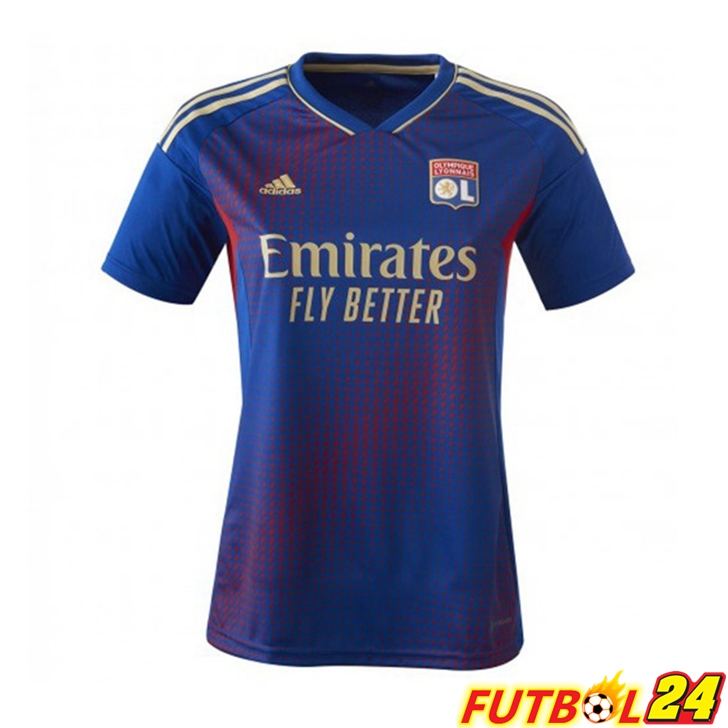 Camisetas De Futbol Lyon OL Mujer Cuarta Azul 2022/2023