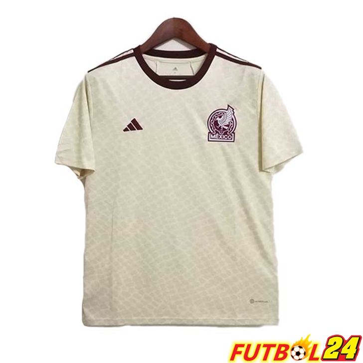 Camiseta México Segunda Amarillo Version Leak Copa Del Mundo 2022