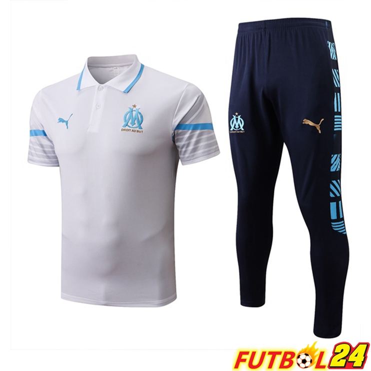 Camiseta Polo Marsella OM + Pantalones Blanco 2022/2023