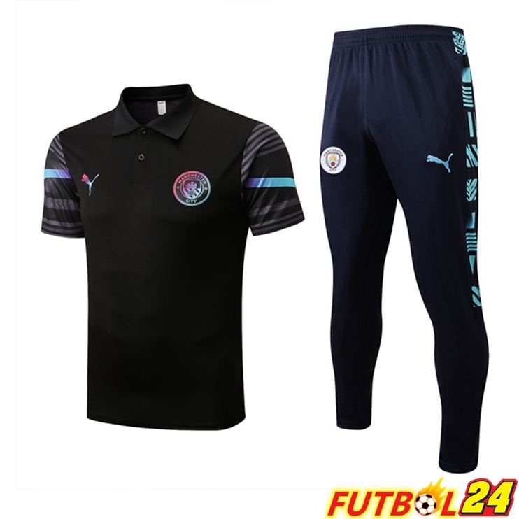 Camiseta Polo Manchester City + Pantalones Negro 2022/2023