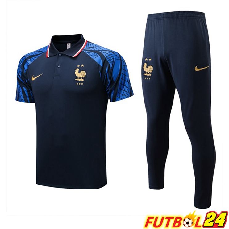 Camiseta Polo Francia + Pantalones Azul Real 2022/2023