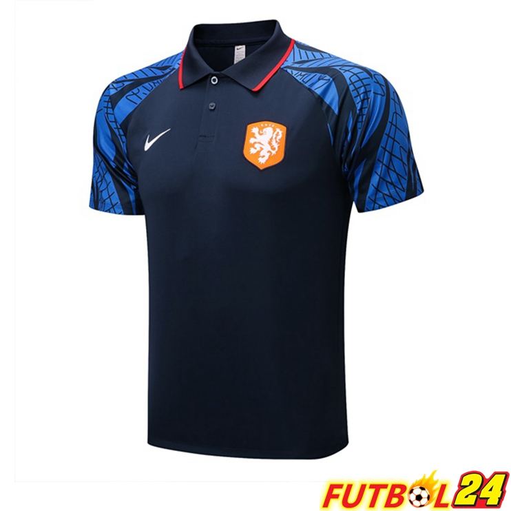Camiseta Polo Países Bajos Azul Real 2022/2023