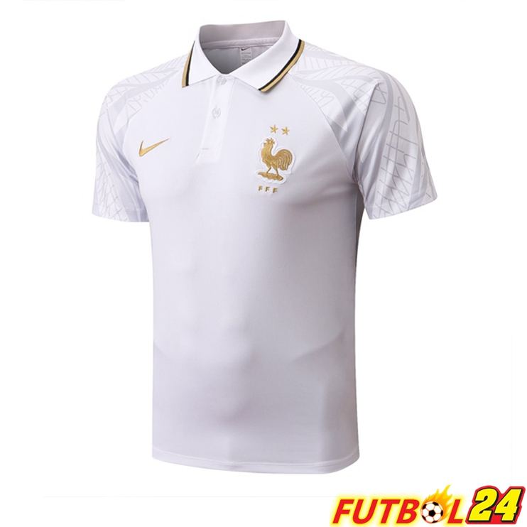 Camiseta Polo Francia Blanco 2022/2023