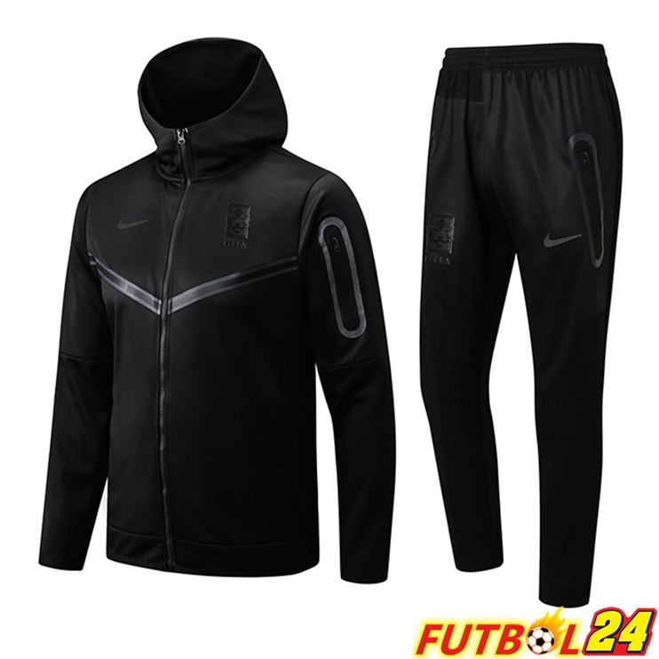 Chaqueta Con Capucha Chandal Corea del Sur Negro 2022/2023