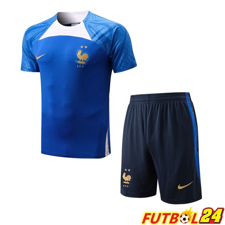 Camiseta Entrenamiento Francia + Cortos Azul 2022/2023