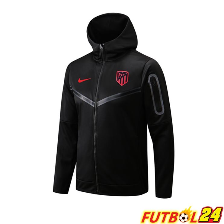 Chaqueta Con Capucha Atletico Madrid Negro 2022/2023