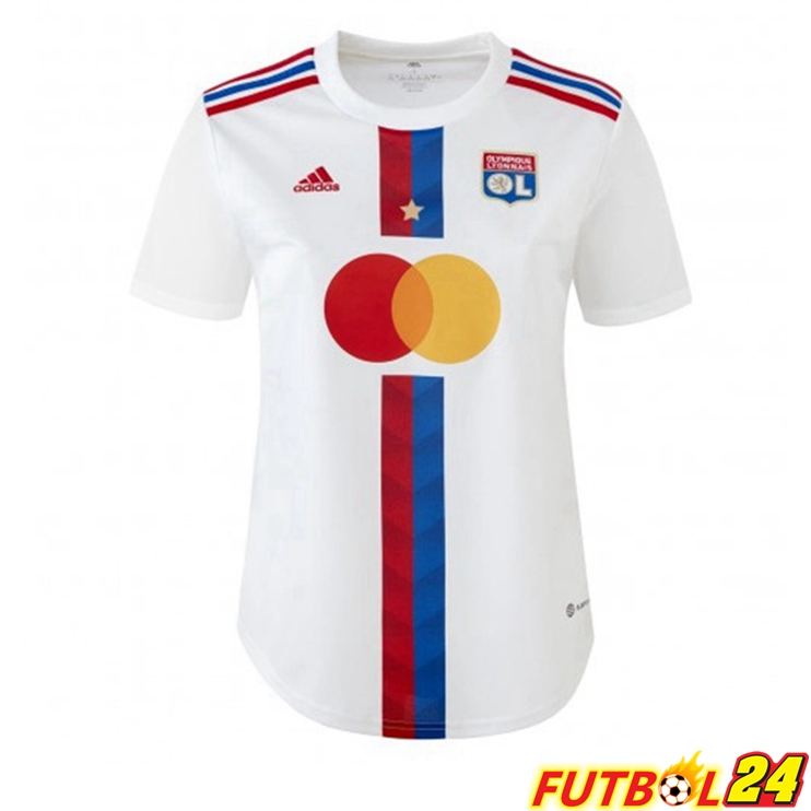 Camisetas De Futbol Lyon OL Mujer Primera Blanco 22/23