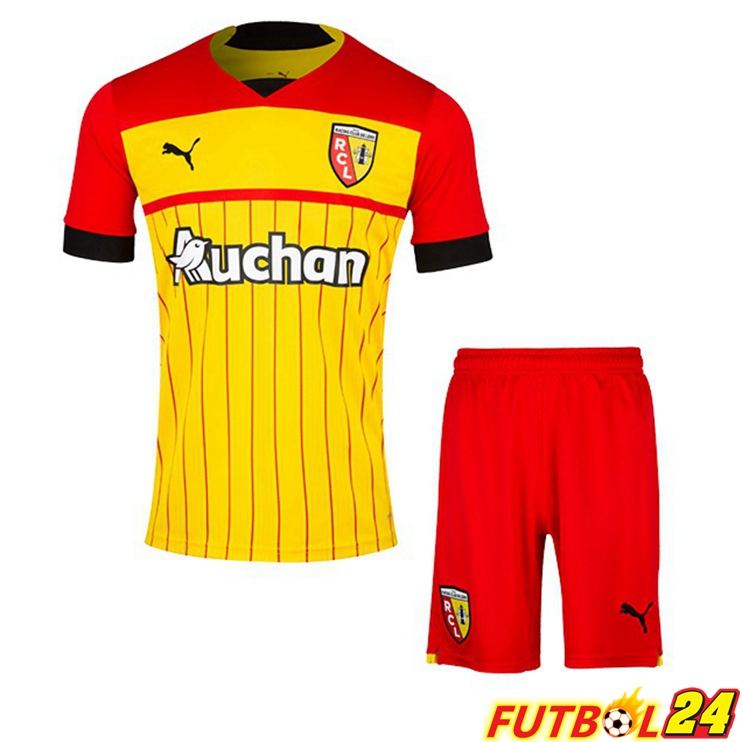 Camisetas De Futbol RC Lens Niño Primera Amarillo Roja 22/23