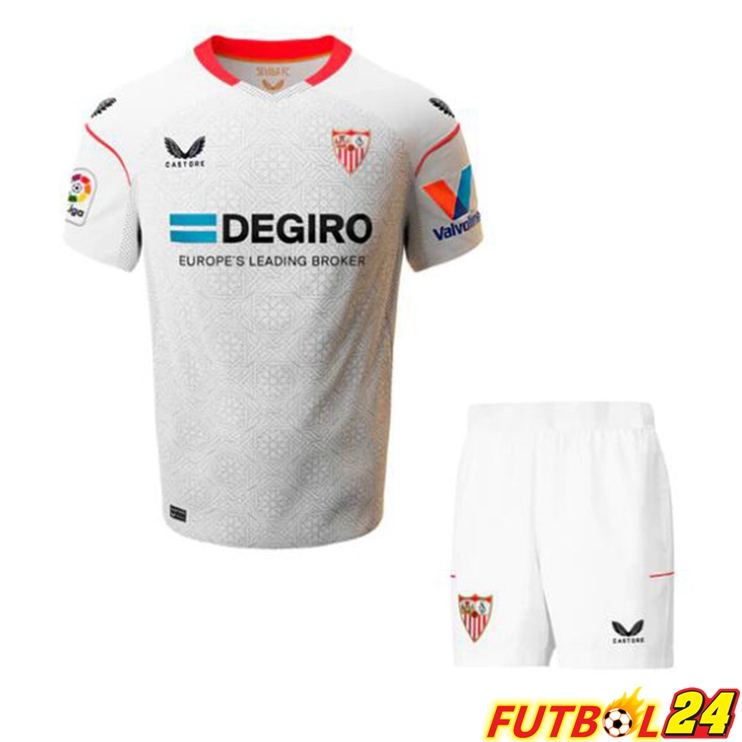Camisetas De Futbol Sevilla FC Niño Primera Blanco 22/23