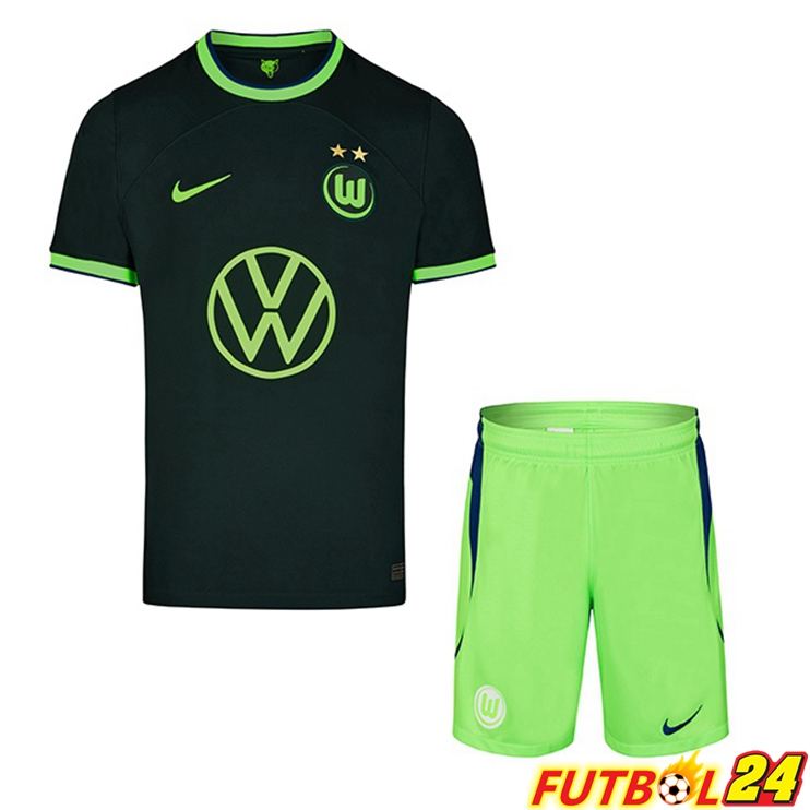 Camisetas De Futbol Vfl Wolfsburg Niño Segunda Negro 22/23