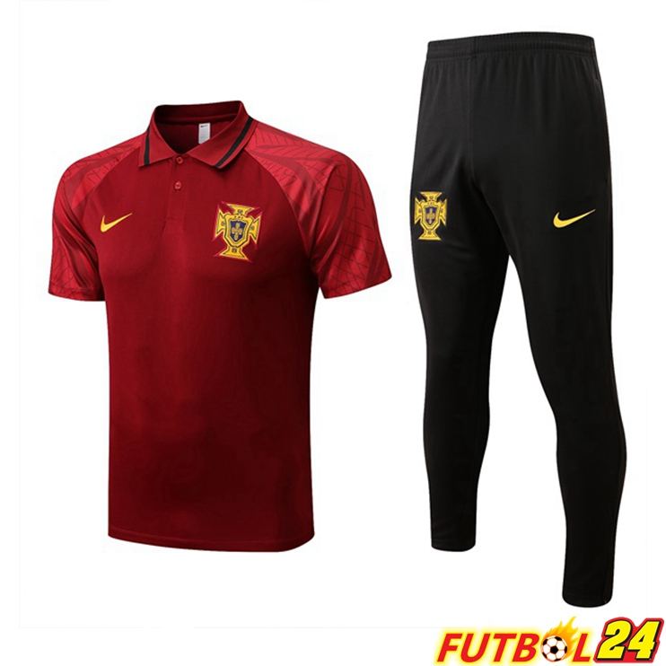 Camiseta Polo Portugal + Pantalones Roja 22/23