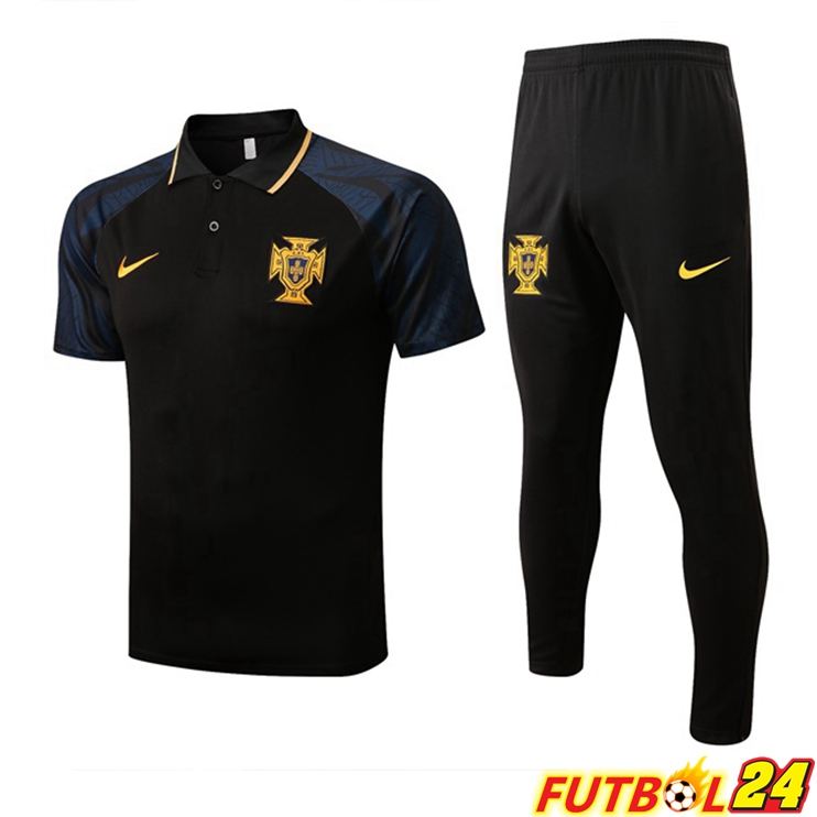 Camiseta Polo Portugal + Pantalones Negro 22/23
