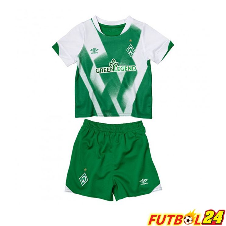 Camisetas De Futbol SV Werder Bremen Niño Primera Verde Blanco 22/23