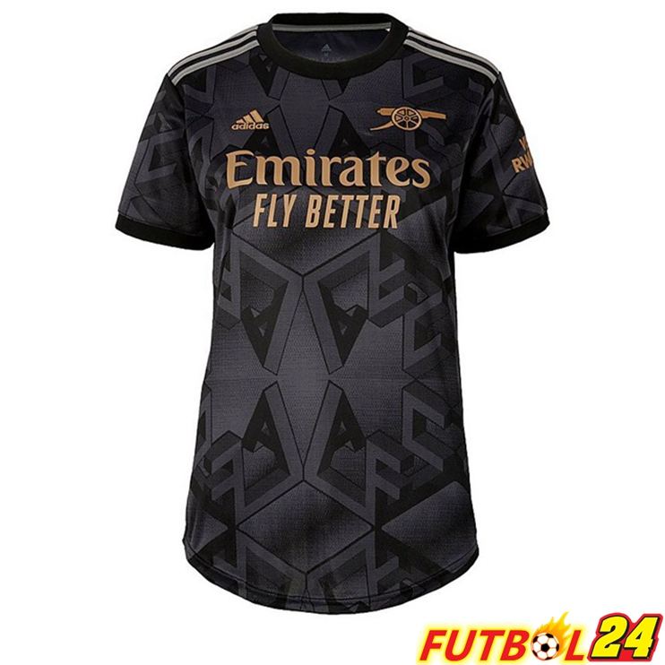 Camisetas De Futbol Arsenal Mujer Segunda Negro 2022/2023