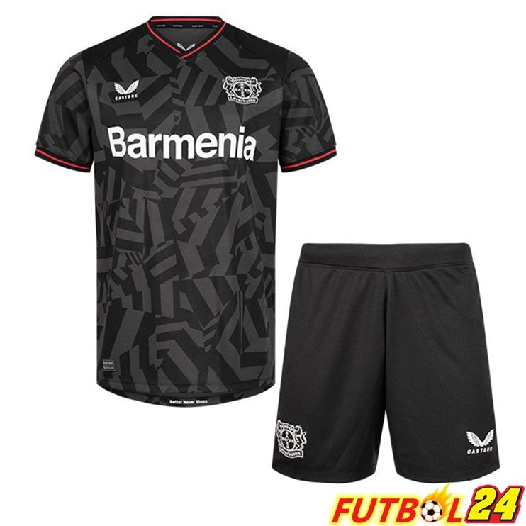 Camisetas De Futbol Bayer 04 Leverkusen Ninos Segunda Negro 2022/2023