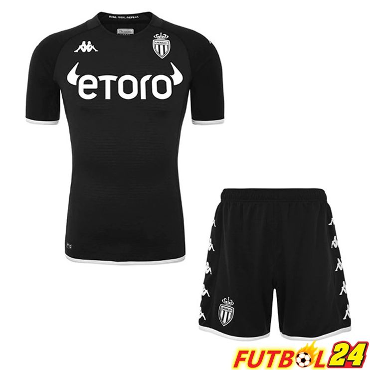 Camisetas De Futbol AS Monaco Ninos Segunda Negro 2022/2023
