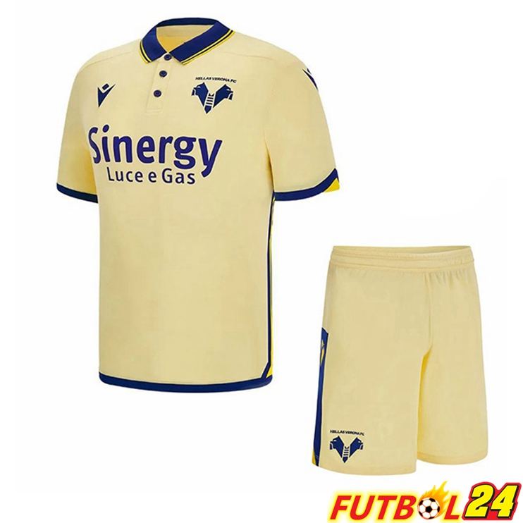 Camisetas De Futbol Hellas Verone Ninos Segunda Amarillo 2022/2023