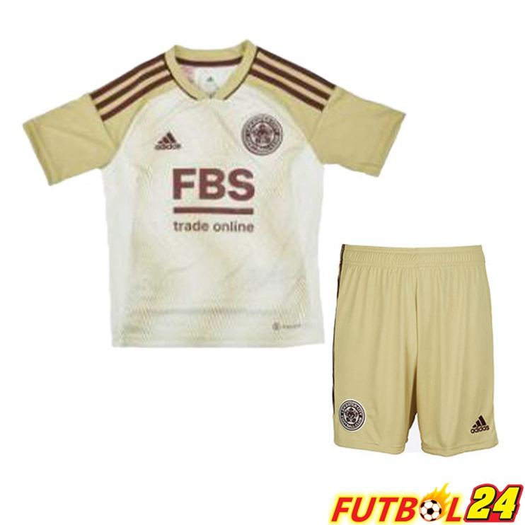 Camisetas De Futbol Leicester City Ninos Tercera Blanco Amarillo 2022/2023
