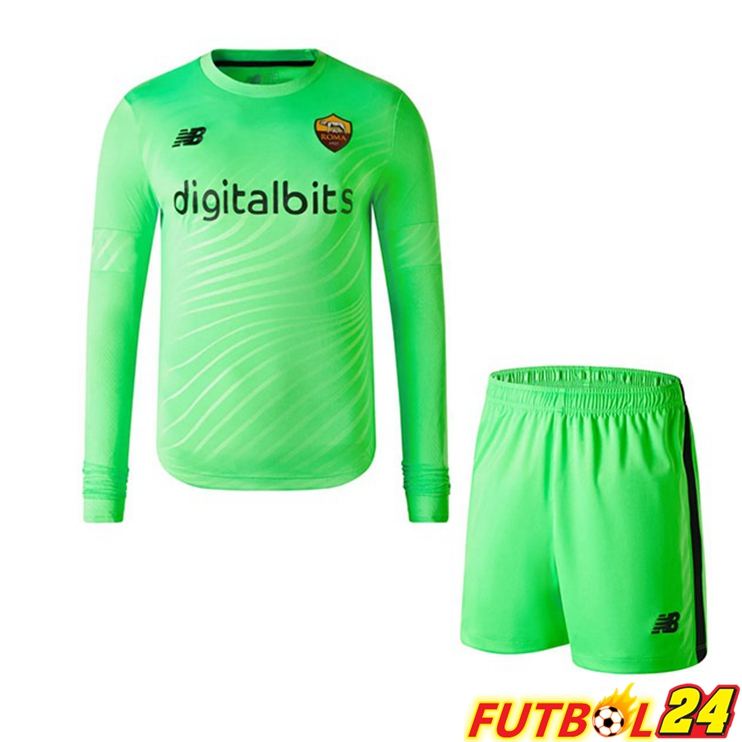 Camisetas De Futbol AS Monaco Ninos Portero Manga Larga Verde 2022/2023