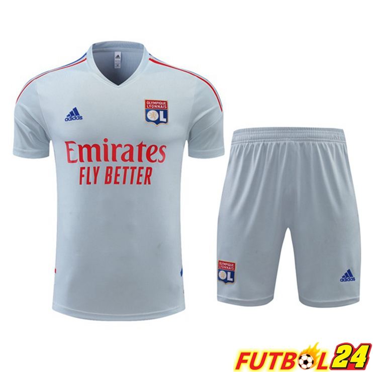 Camiseta Entrenamiento Lyon OL + Cortos Gris 2022/2023