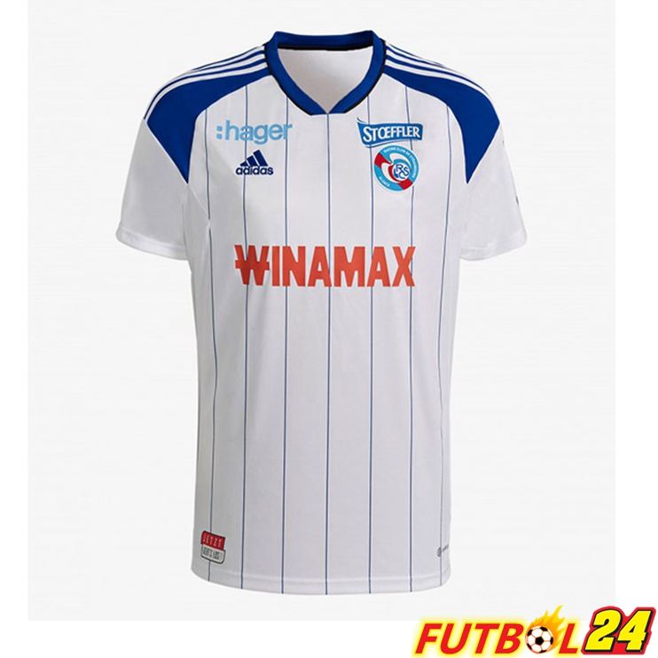 Camisetas De Futbol RC Strasbourg Alsace Segunda Azul Blanco 2022/2023