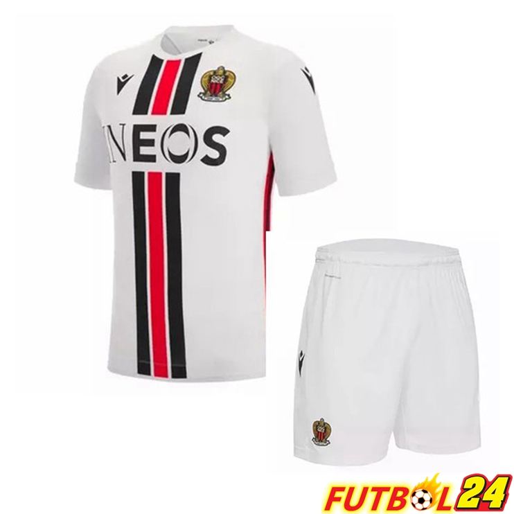 Camisetas De Futbol OGC Nice Ninos Segunda Blanco 2022/2023