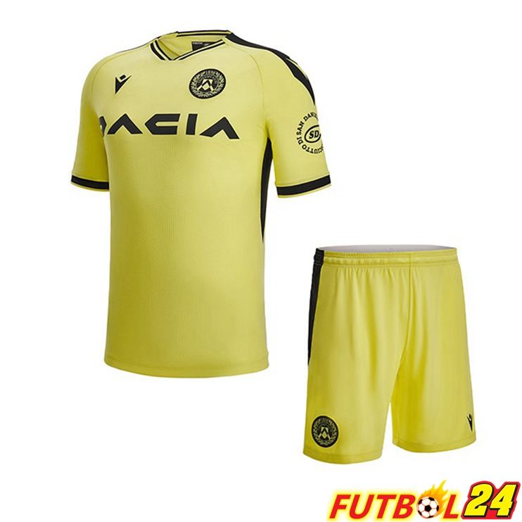 Camisetas De Futbol Udinese Calcio Ninos Segunda Negro Amarillo 2022/2023