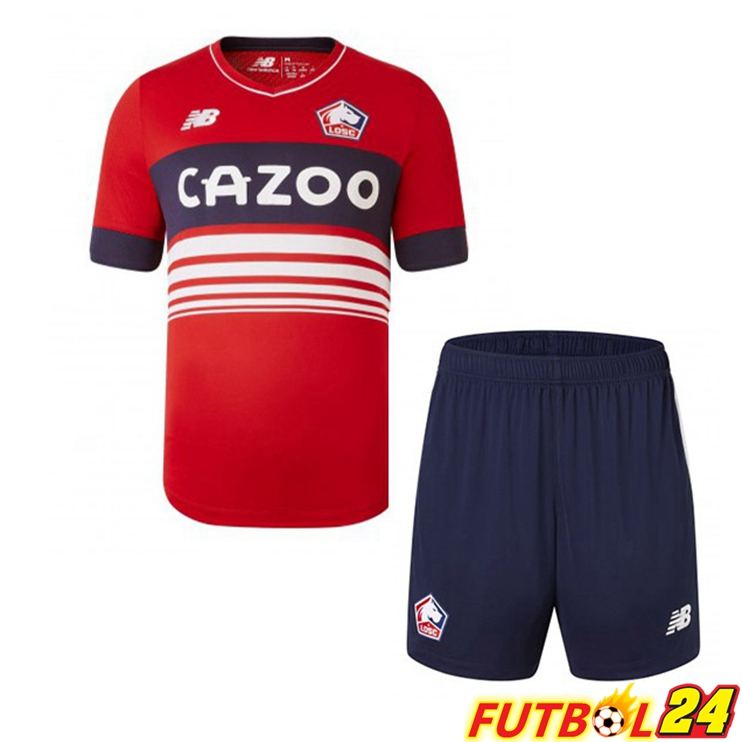 Camisetas De Futbol Lille OSC Ninos Primera Rojo 2022/2023
