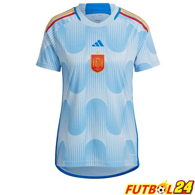 Camisetas De Futbol España Mujer Segunda Azul Blanco 22/23
