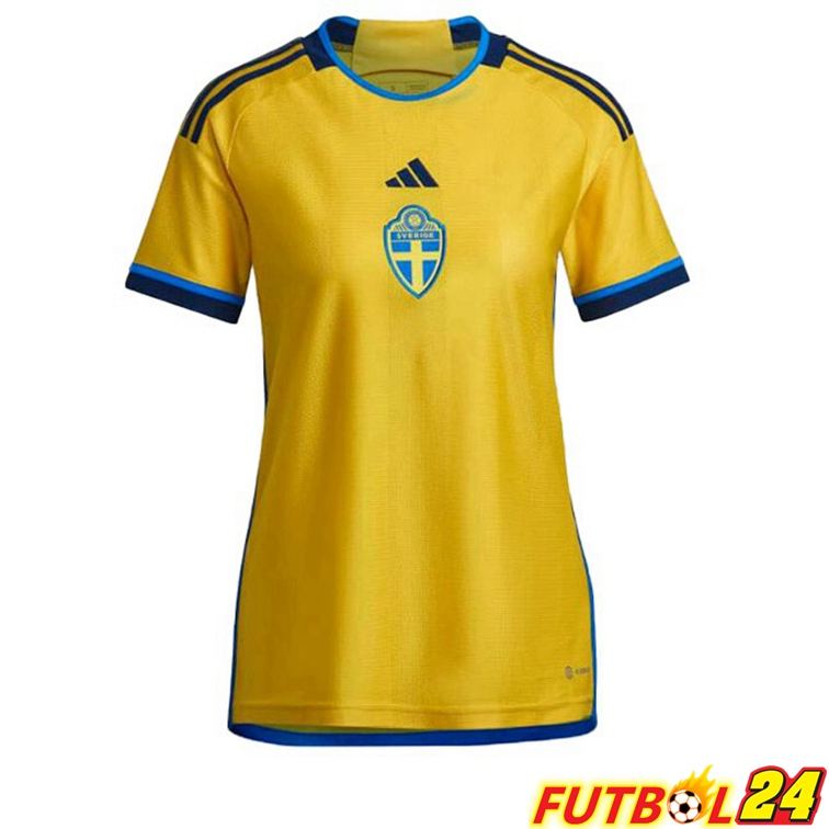 Camisetas De Futbol Suecia Mujer Primera Amarillo 22/23