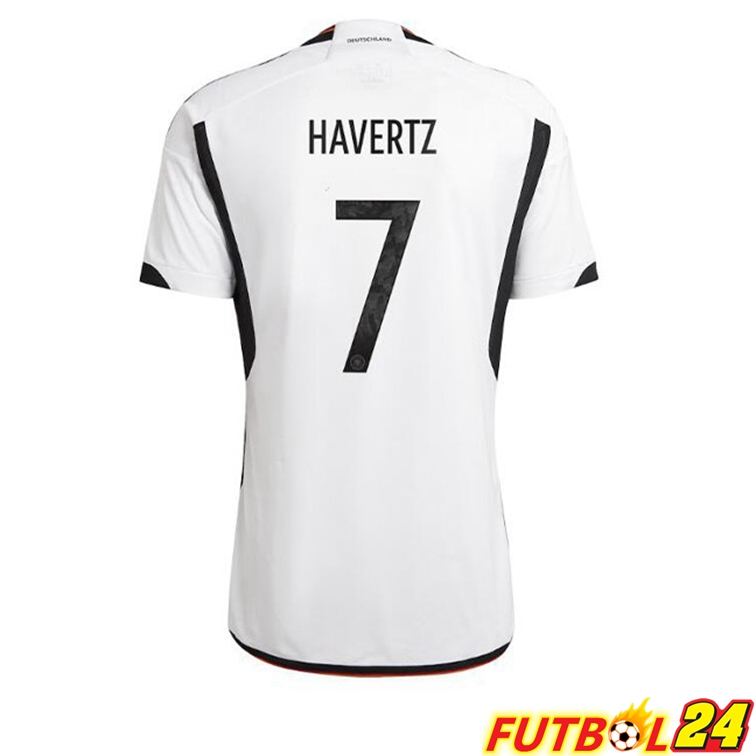 Camiseta Alemania (HAVerdeZ 7 Primera Negro Blanco Copa del mundo 2022