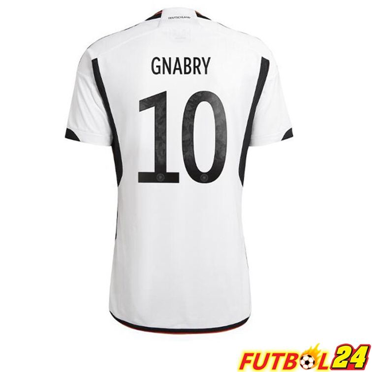 Camiseta Alemania (GNABRY 10) Primera Negro Blanco Copa del mundo 2022