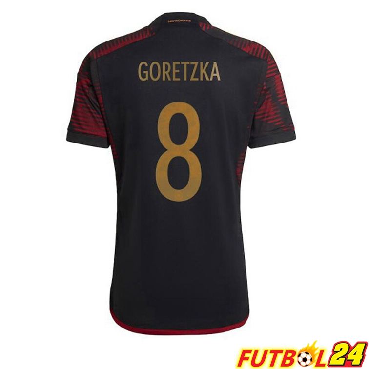 Camiseta Alemania (GORETZKA 8) Segunda Negro Copa del mundo 2022