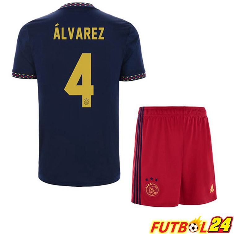 Camisetas De Futbol AFC Ajax (Álvarez 4) Niño Segunda Negro 22/23