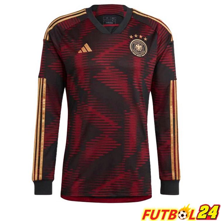 Camiseta Alemania Segunda Manga Larga Negro Copa del mundo 2022