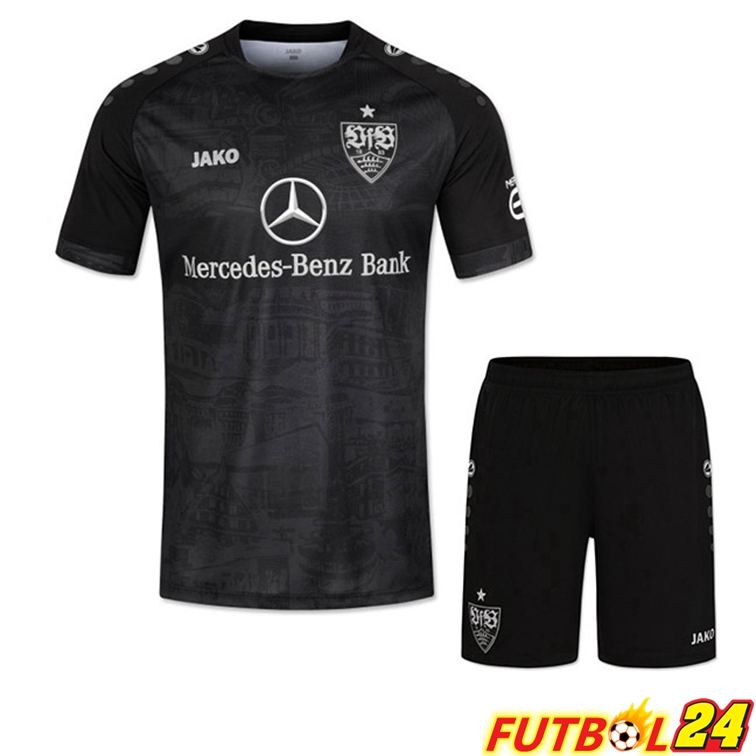 Camisetas De Futbol VfB Stuttgart Niño Tercera Negro 22/23