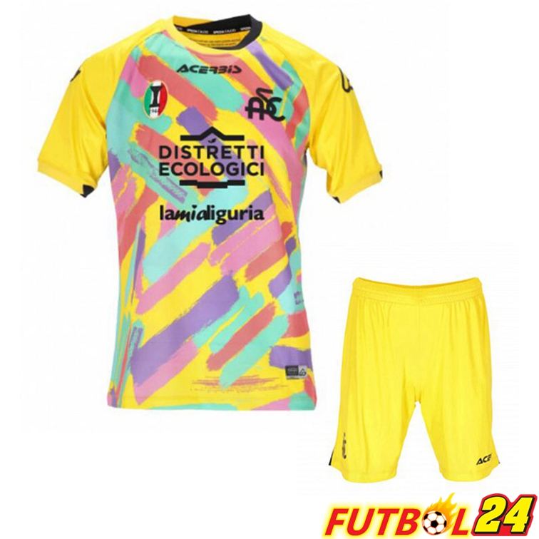 Camisetas De Futbol Spezia Calcio Niño Tercera Amarillo 22/23
