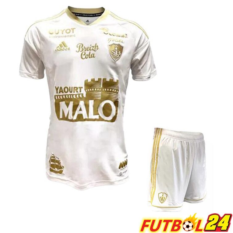 Camisetas De Futbol Stade Brestois Ninos Segunda Blanco 22/23