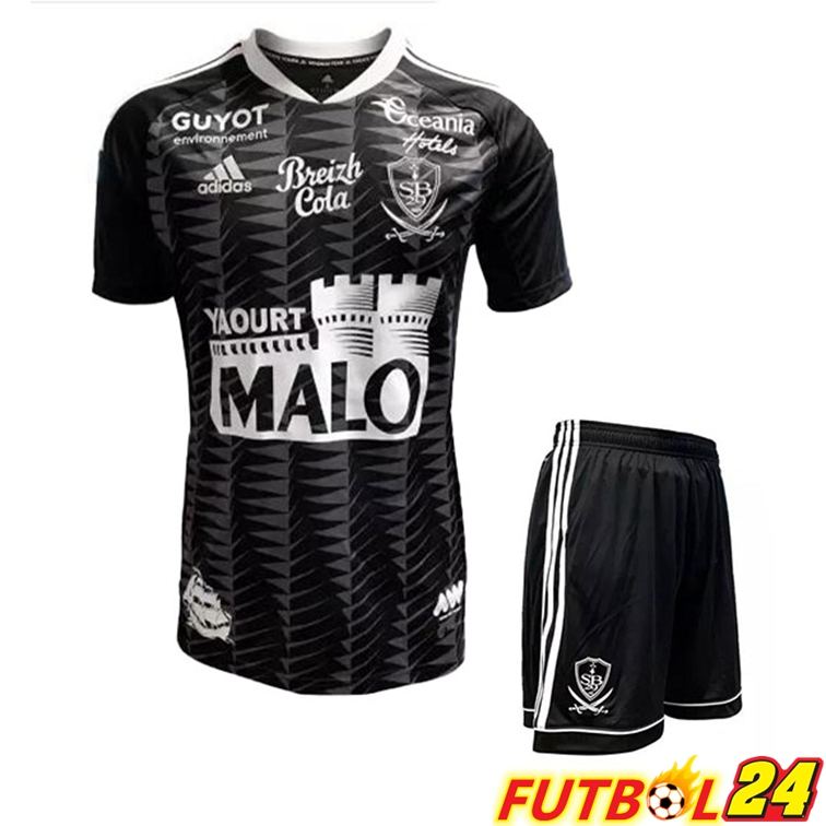 Camisetas De Futbol Stade Brestois Niño Tercera Negro 22/23