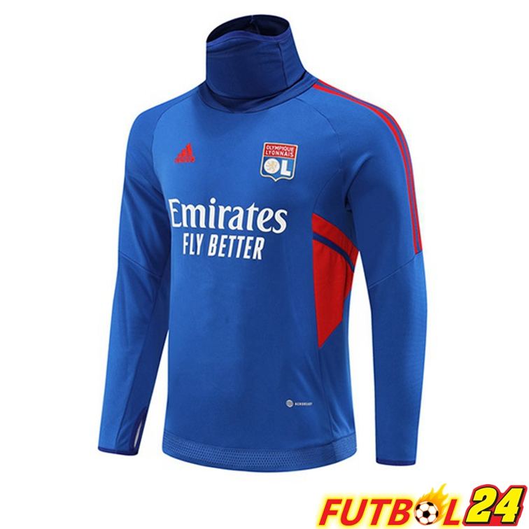 Sudadera De Entrenamiento Lyon OL Cuello Alto Azul 22/23