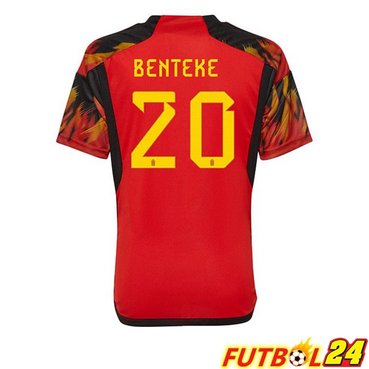 Camisetas De Futbol Belgica (BENTEKE 20) Primera Rojo Copa Del Mundo 2022