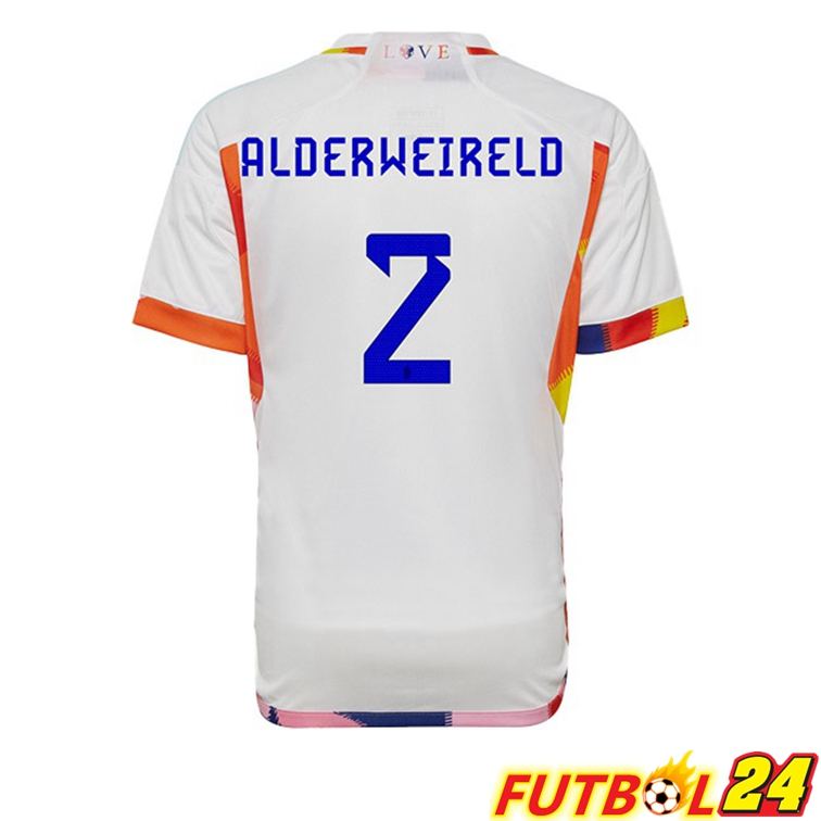 Camisetas De Futbol Belgica (ALDERWEIRELD 2) Segunda Blanco Copa Del Mundo 2022