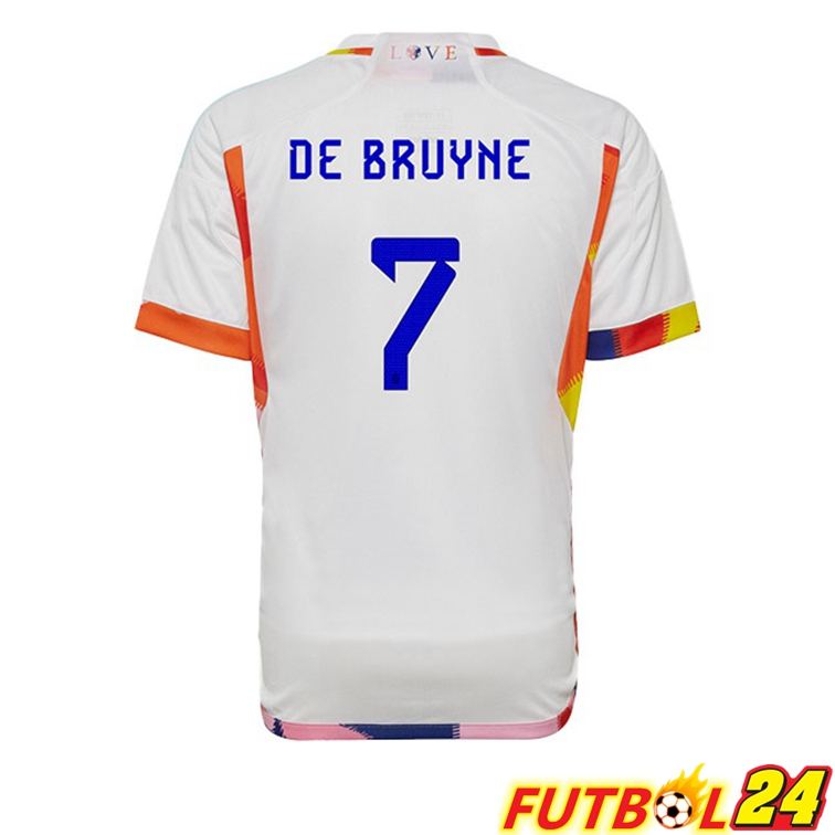 Camisetas De Futbol Belgica (DE BRUYNE 7) Segunda Blanco Copa Del Mundo 2022