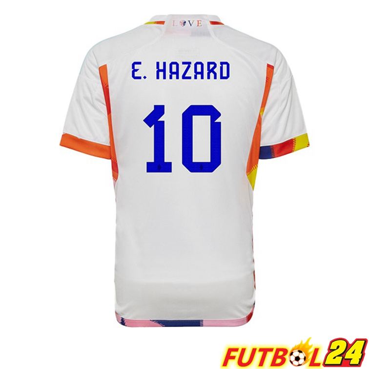 Camisetas De Futbol Belgica (E.HAZARD 10) Segunda Blanco Copa Del Mundo 2022