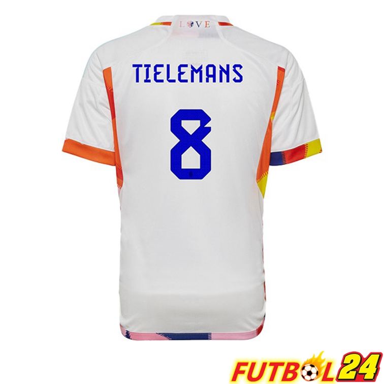 Camisetas De Futbol Belgica (TIELEMANS 8) Segunda Blanco Copa Del Mundo 2022