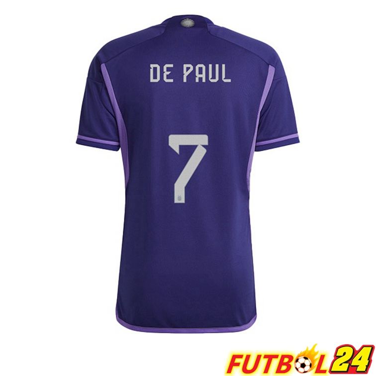 Camisetas De Futbol Argentina (DE PAUL 7) Segunda Purpura Copa Del Mundo 2022
