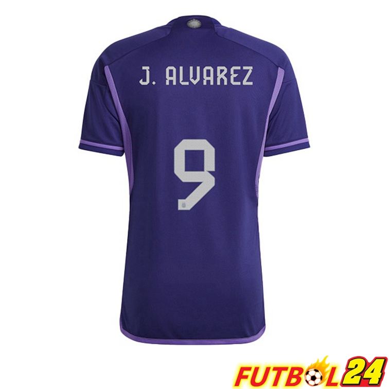 Camisetas De Futbol Argentina (J.ALVAREZ 9) Segunda Purpura Copa Del Mundo 2022