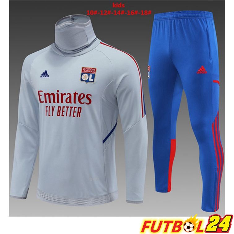 Chandal Futbol Lyon OL Cuello Alto Niño Gris 22/23