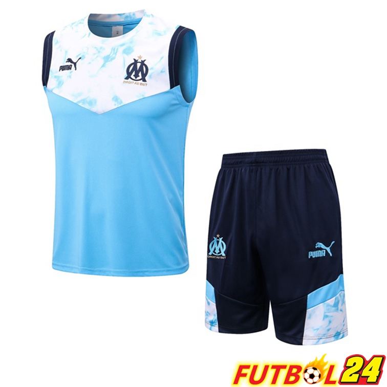 Chaleco De Futbol Marsella OM + Shorts Azul Blanco 22/23