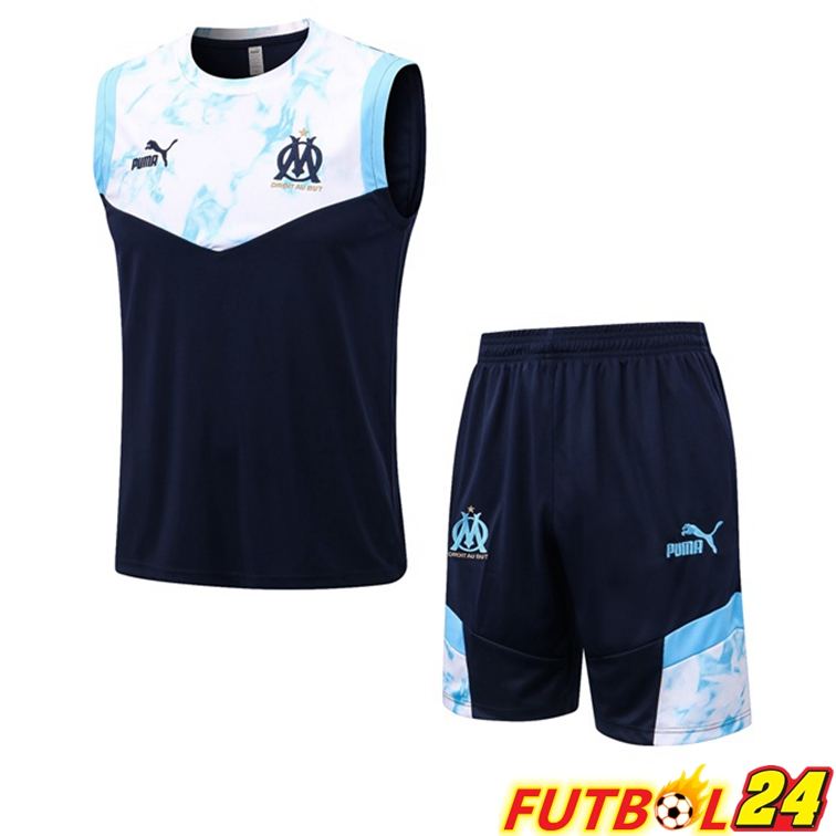Chaleco De Futbol Marsella OM + Shorts Negro Blanco 22/23